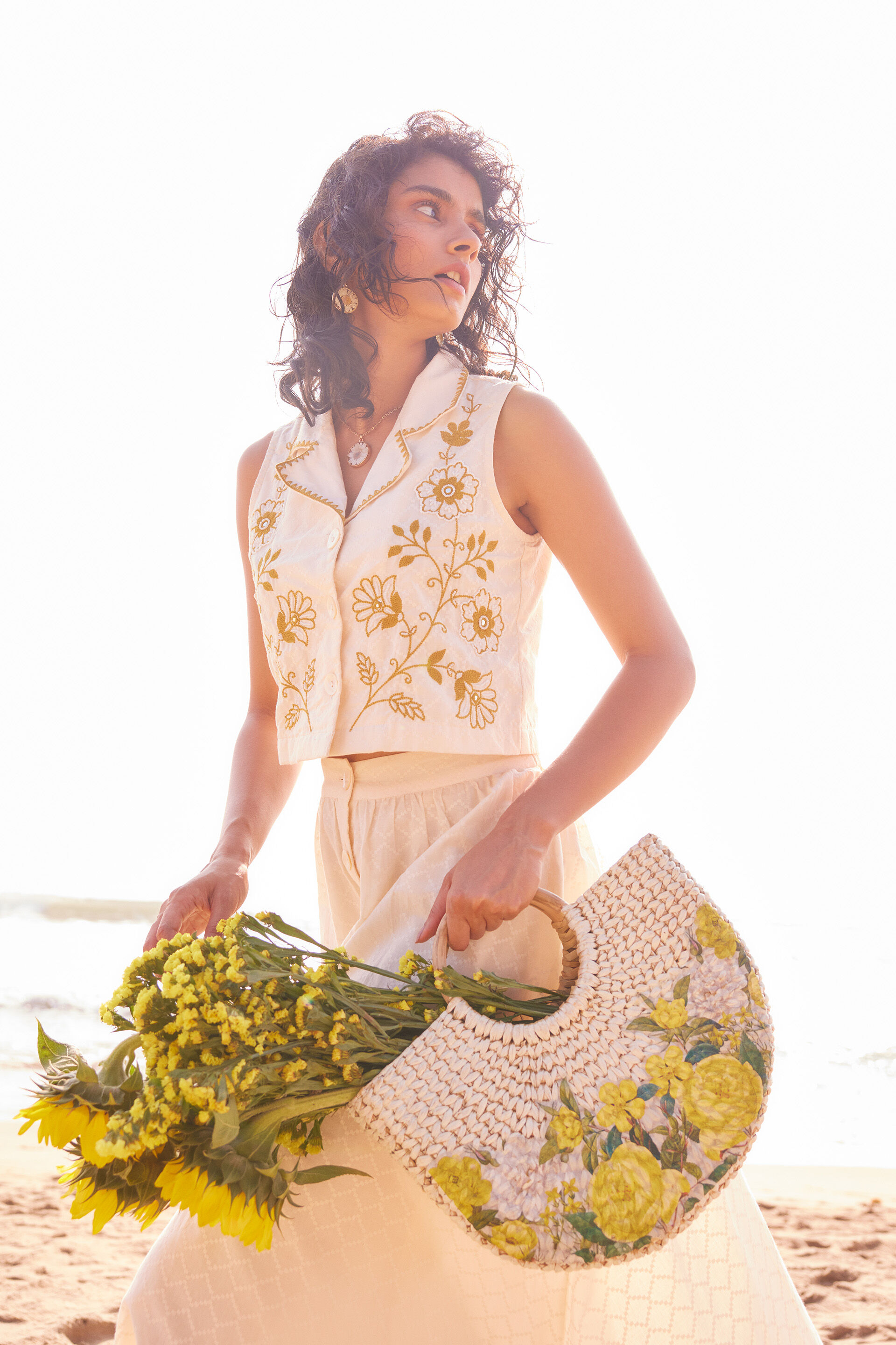 Petal Pop Skirt Set, Off White, image 4